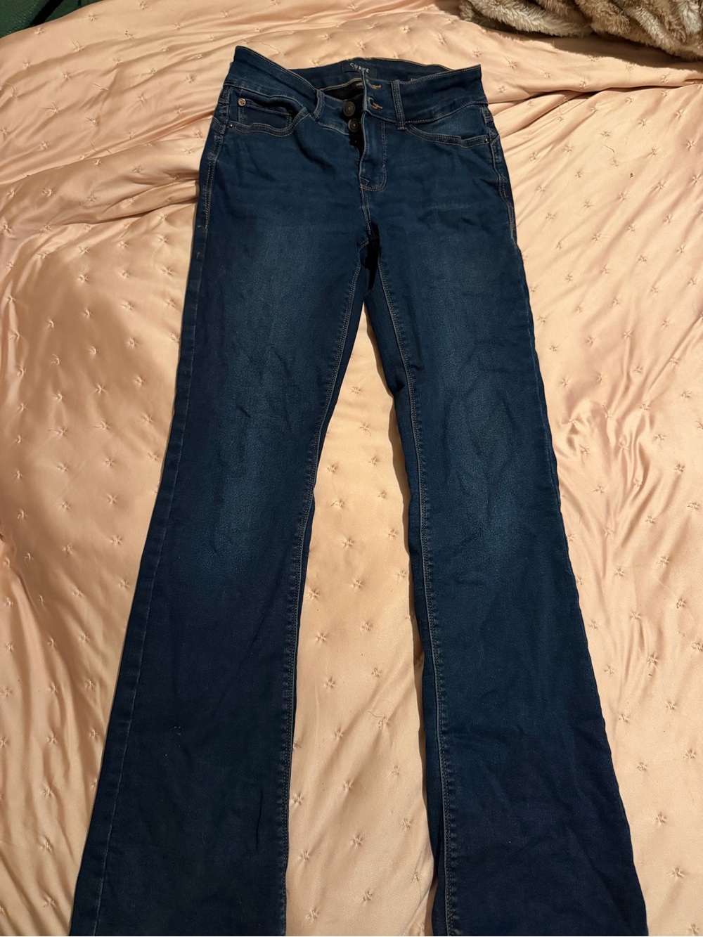 High-Rise Dark Blue Flare Jeans for Women